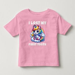 Camiseta Infantil Eu Perdi Minha Primeira Fada De Dente Do Unicórnio