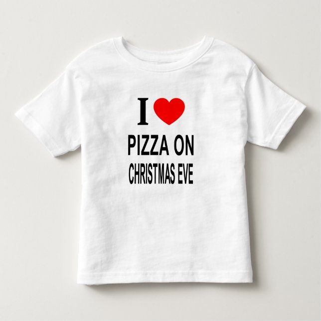 CAMISETA INFANTIL EU ❤️ PIZZA NO NATAL, EVENTO QUE AMO PIZZA NO CRIS (Frente)