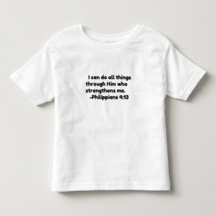 CAMISETA INFANTIL EU POSSO FAZER TUDO ATRAVÉS DELE QUE ME FORTALEÇ