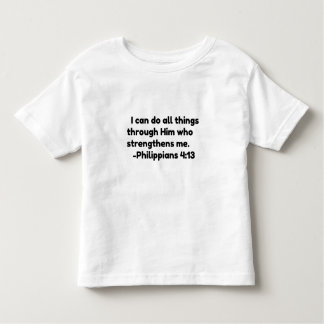 CAMISETA INFANTIL EU POSSO FAZER TUDO ATRAVÉS DELE QUE ME FORTALEÇA