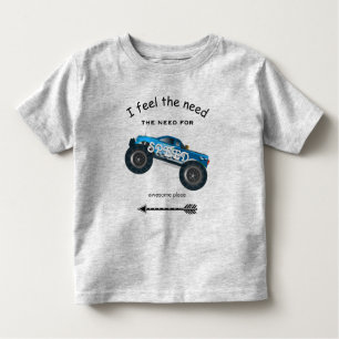 Camiseta Infantil Eu sinto a necessidade de seta rápida e caminhonet