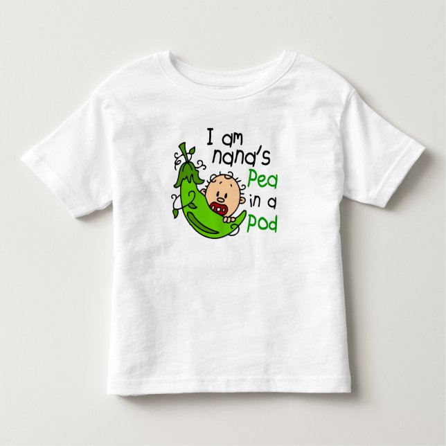 Camiseta Infantil Eu sou a ervilha de Nana em um vagem 1 (Frente)