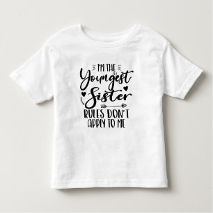 Camiseta Infantil Eu sou a irmã mais nova, Aniversário, irmã mais no