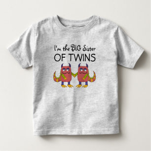 Camiseta Infantil Eu sou a irmã mais velha dos gêmeos