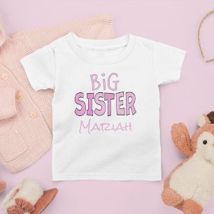 Camiseta Infantil Eu sou a Irmã Mais Velha Rosa Caprichosa Moderna F