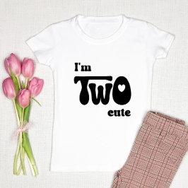 Camiseta Infantil Eu sou duas bonitinhas - segundo aniversário garot