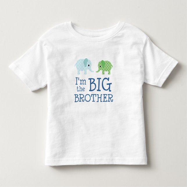 Camiseta Infantil Eu sou o Big Brother Cute Elephants Kids (Frente)