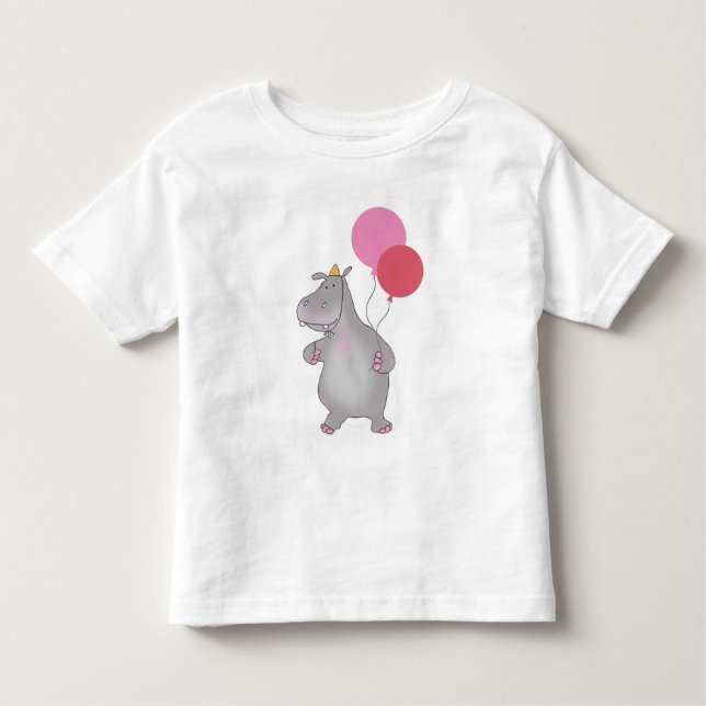 Camiseta Infantil Eu sou o hipopótamo dois com balões (Frente)