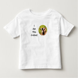 Camiseta Infantil Eu sou o miúdo o mais bonito (a foto da cabra do