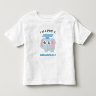 Camiseta Infantil Eu sou um Graduado de Pré-K, Elefante Graduado Fof