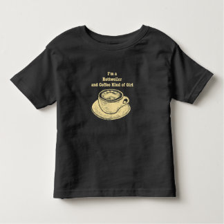 Camiseta Infantil Eu Sou Um Rottweiler E Café Tipo Um Cachorro Menin