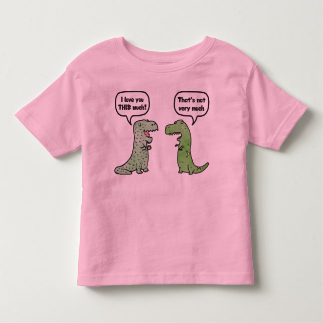 Camiseta Infantil Eu te amo ESTE muito (T-Rex) (Frente)