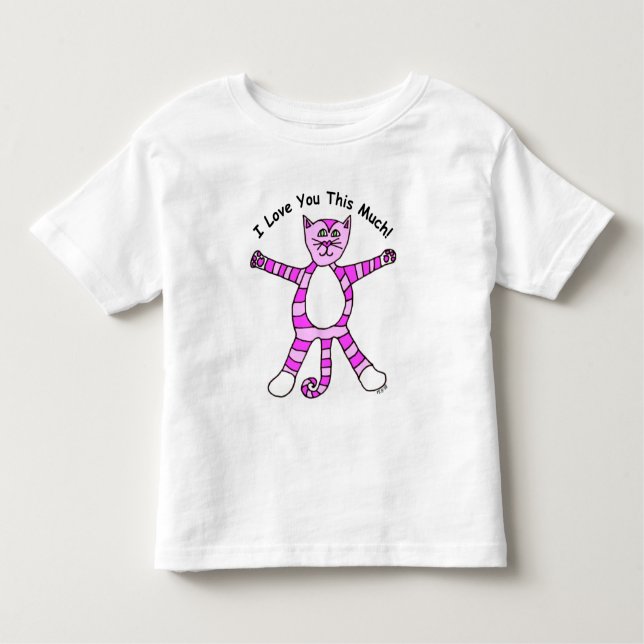 Camiseta Infantil "Eu te amo este t-shirt muito" mindinho do gato (Frente)