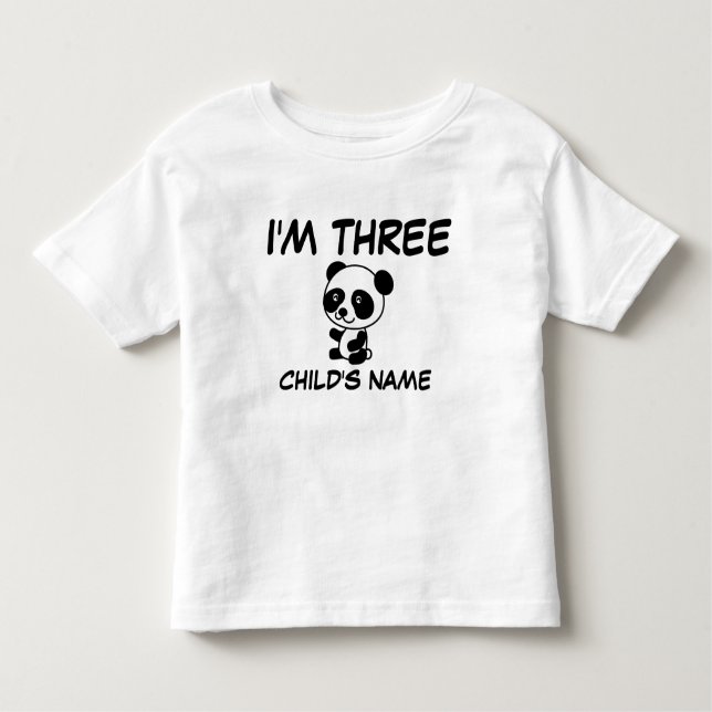 Camiseta Infantil EU TENHO TRÊS (3 ANOS) T-shirts personalizadas (Frente)