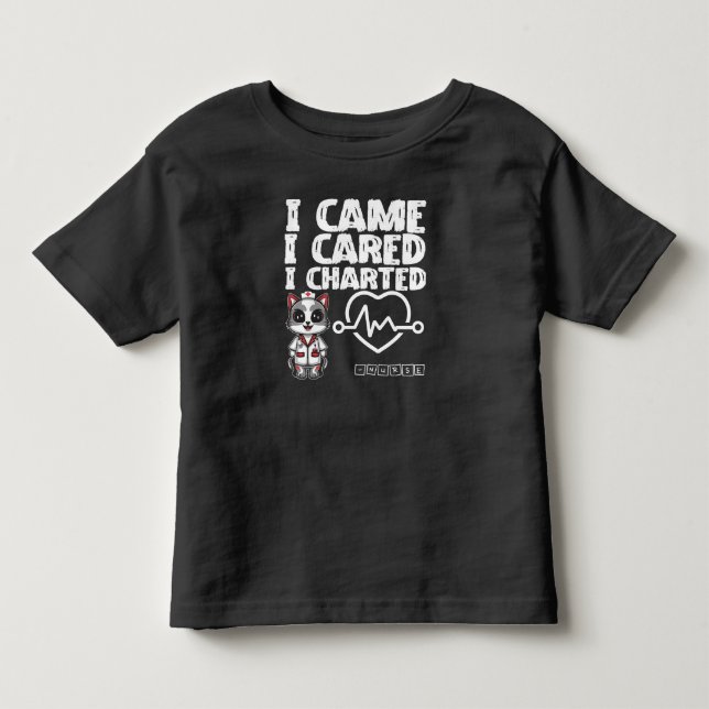 Camiseta Infantil Eu Vim, Eu Chamei, Eu Chartuei - Gato De Enfermeir (Frente)