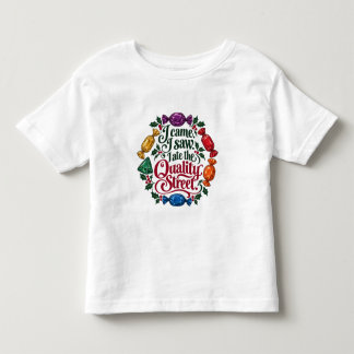 Camiseta Infantil Eu Vim, Eu Vi, Eu Comi o Quality Street de Natal 