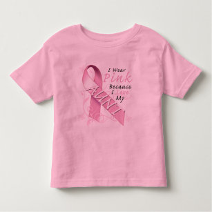Camiseta Infantil Eu visto cor-de-rosa porque eu amo minha tia