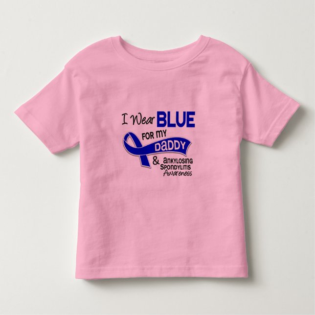 Camiseta Infantil Eu visto o azul para meu pai 42 Spondylitis (Frente)