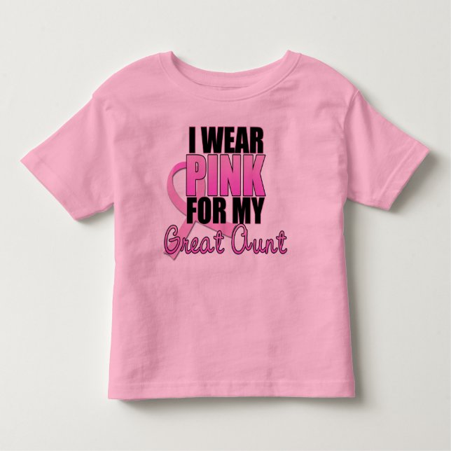 Camiseta Infantil Eu visto o rosa para minha grande tia - cancro da (Frente)