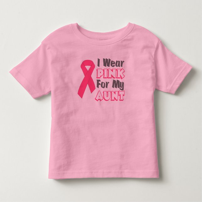 Camiseta Infantil Eu visto o rosa para minha tia (versão B) (Frente)