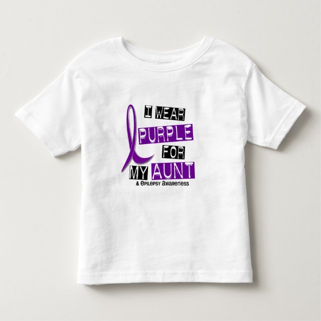 Camiseta Infantil Eu visto o roxo para minha tia 37 epilepsia (Frente)