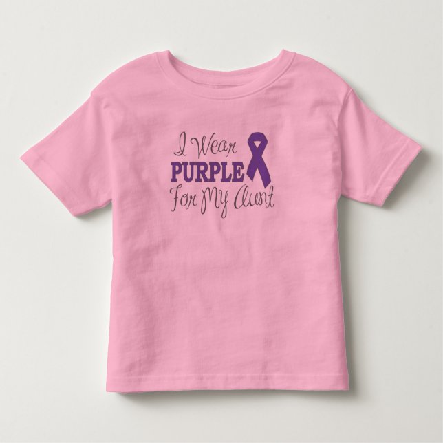 Camiseta Infantil Eu visto o roxo para minha tia (a fita roxa) (Frente)