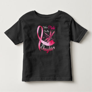 Camiseta Infantil Eu Visto Rosa Para Minha Filha Dragonfly Cance