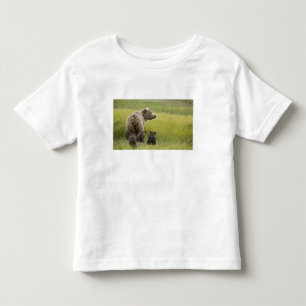 Camiseta Infantil EUA, Alasca, Parque Nacional Lake Clark. Urso-pard