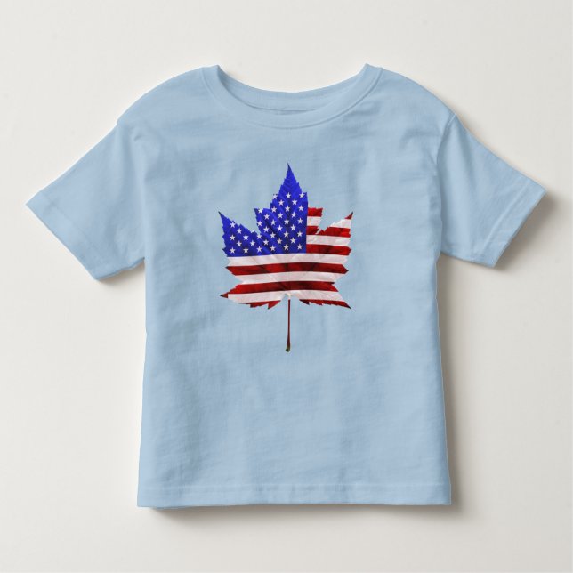 Camiseta Infantil EUA Canadá T-Shirts Canadá Crianças dos EUA Shirts (Frente)