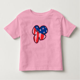 Camiseta Infantil EUA Flag Hibiscus Criança & Toddler T-shirts