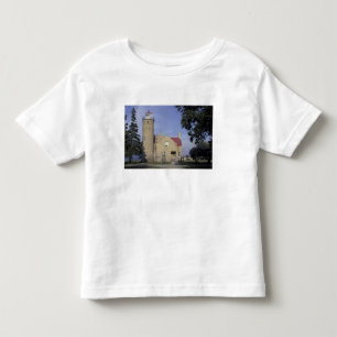 Camiseta Infantil EUA, Michigan Farol Velho de Mackinac Point