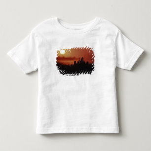 Camiseta Infantil EUA, Mississippi, campo de algodão sendo disquado