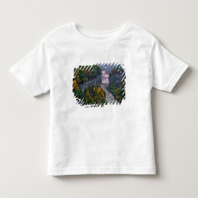 Camiseta Infantil EUA, Nova York, Parque Estadual Letchworth. Rio e (Frente)