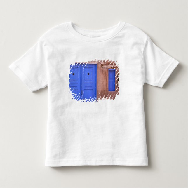 Camiseta Infantil EUA, Novo México, Papais noeis Fe. Vista da porta  (Frente)