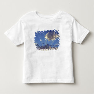 Camiseta Infantil EUA, Oregon, Bend. Raios do sol enchem o céu perto