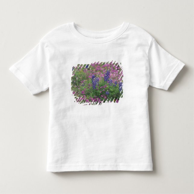Camiseta Infantil EUA, Texas Hill Country. Bluetooth entre phlox (Frente)
