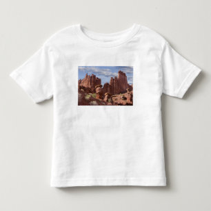 Camiseta Infantil EUA, Utah. Vista das Torres Fisher. Crédito: Don