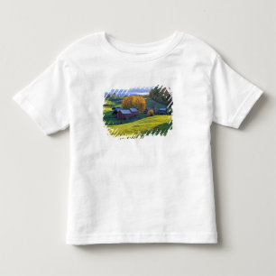 Camiseta Infantil EUA, Vermont, Jenne Farm. Colinas verdes ondulante