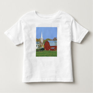 Camiseta Infantil EUA, Vermont, Peacham. Um celeiro e um branco