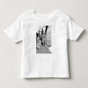 Camiseta Infantil Europa, Áustria, Hallstat. Rua nevada