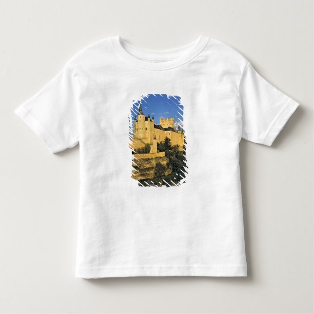 Camiseta Infantil Europa, Espanha, Segóvia. O imponente Alcazar, (Frente)