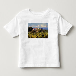 Camiseta Infantil Europa, França, Bonnieux. Vinhas cobrem o