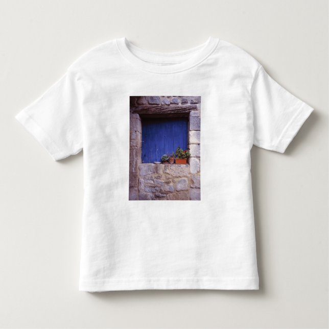 Camiseta Infantil Europa, França, Cereste. Uma porta azul adiciona c (Frente)
