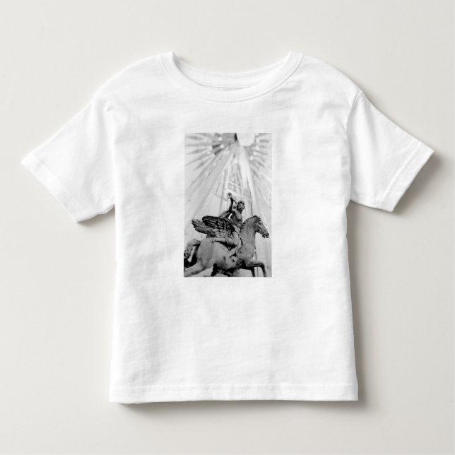 Camiseta Infantil Europa, França, Paris. Estátua e roda gigante, 2 (Frente)