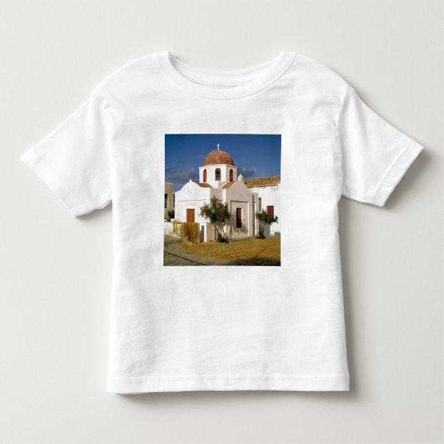 Camiseta Infantil Europa, Grécia, Mykonos. As redes de pesca secam n (Frente)