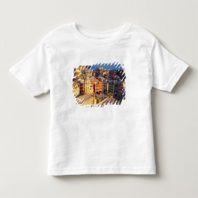 Camiseta Infantil Europa, Itália, Cinque Terre. Vila de Vernazza (Frente)