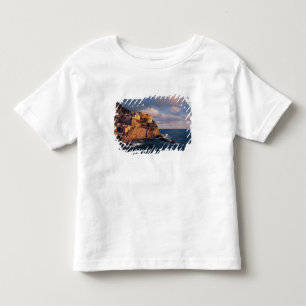 Camiseta Infantil Europa, Itália, Manarola. As casas aninhadas na fa