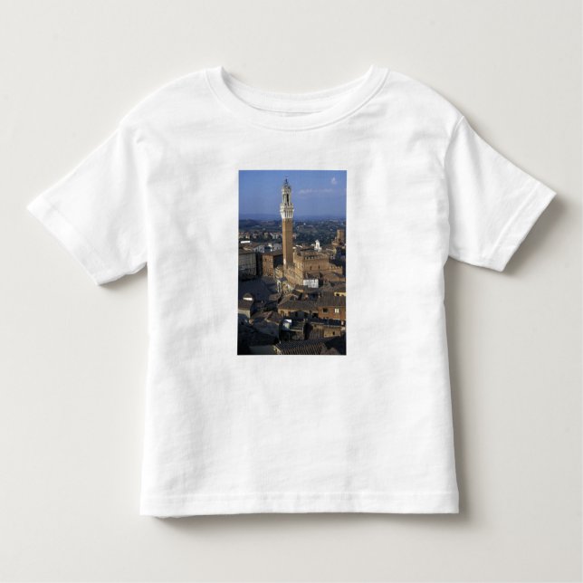 Camiseta Infantil Europa, Itália, Siena. Visão geral da cidade (Frente)