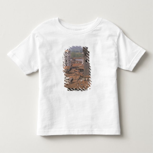 Camiseta Infantil Europa, Itália, Toscana, Lucca, Cidade panorama (Frente)
