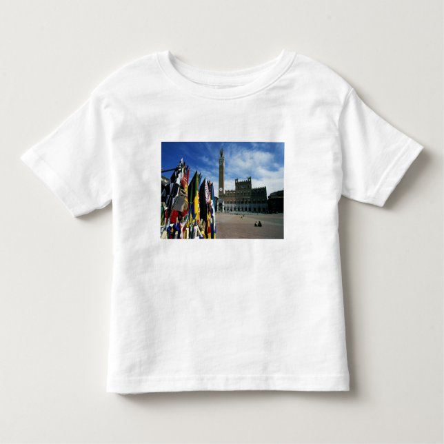 Camiseta Infantil Europa, Itália, Toscana, Siena. Piazza del (Frente)